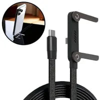 ZEEC™ 2 si 1 Arada Kendinden Standlı Android-İphone Hızlı Şarj Kablosu